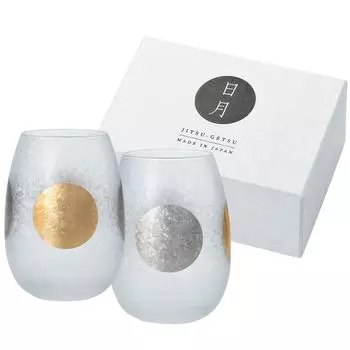 ADERIA Premium Nippon Taste Sun Moon 315 мл Rocks Glass Pair Set Made in Japan Cosmetic Box Whiskey Стильный подарок Женский день Посуда День Пара Мужчины