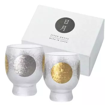 ADERIA Sake Glass PNT Sun Moon Sake Glass Pair Set 145ml Made in Japan Cosmetic Box Sip Drinker Стильный подарок Женский день Посуда для дня Пара Мужчин