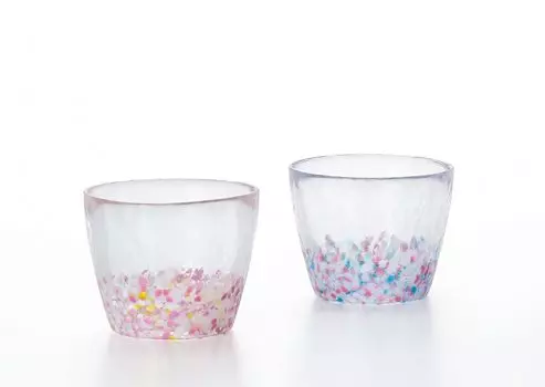 ADERIA Sakura Sakura Glass Pair Set 190ml Made in Japan Highball Cup Wedding Gift Beer Stylish Glass Sake Birthday Tumbler Gift Women Day Day Couple