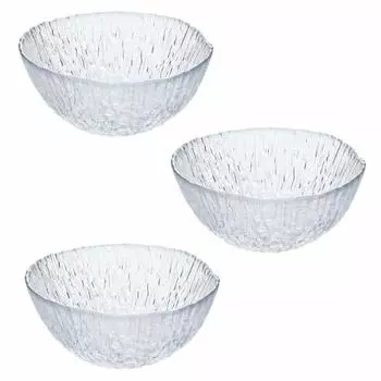 ADERIA Shonai Craft Стеклянная посуда Маленькая миска Прозрачная Диаметр 13 x Высота Слякоть Маленькая миска Упаковка из 3 штук Сделано в Японии Хрустальное стекло 5,5 см F-70399