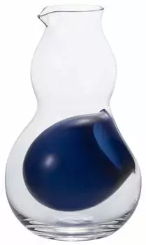 ADERIA Tokkuri Carafe Hyo Tokkuri Pocket Blue Black S 210ml Day Birthday Present Gift H4987 [Ice Pocket/Drink Doesn t Dilute] Father s