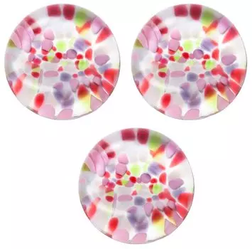 ADERIA Tsugaru Vidro Chopstick Rest x 3 Very Dancing Cherry Made in Japan 3.5 1cm, Pieces, Colorful, Blossoms, F-79858