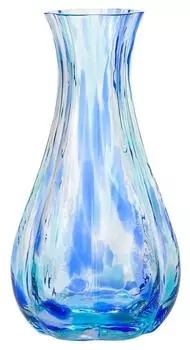 ADERIA Tsugaru Vidro Flower Hikari Vase Sea Blue Cosmetic Box Made in Japan Flower Base Стильная стеклянная ваза для одного цветка Контейнер для сухоцветов морской синий