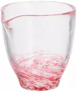 ADERIA Tsugaru Vidro Katakuchi Maizakura 285ml Made in Japan Cosmetic Box Sake Kuri Sake Cup Glass Sake Glass Chirori Stylish Glass Container