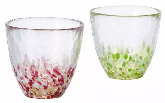 ADERIA Tsugaru Vidro Pair Glass Apple Cup Pair 270ml Cosmetic Box Made in Japan Highball Cup Beer Style Glass Sake Tumbler Gift Day Day Couple