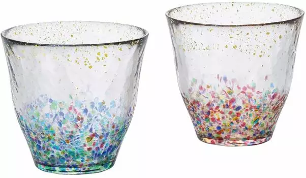 ADERIA Tsugaru Vidro Rock Glass MATSURI Gold Rock Pair Set 330 мл Сделано в Японии Косметическая коробка Стакан для виски Shochu Стильный подарок на новоселье