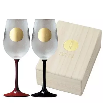 ADERIA Wine Glass Sun Moon Stem Pair Set 210ml Pair Set Made in Japan Cosmetic Box Stylish Red Red Sake Cup White Champagne Gift Day Tableware Day