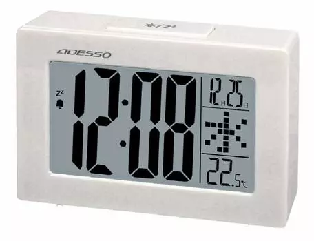 ADESSO Alarm Clock Digital Large Screen Alarm with Backlight Snooze Function White CK-01