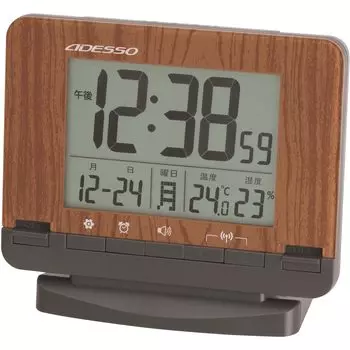ADESSO Alarm Clock Radio Digital Double Alarm Backlight with Snooze Function Brown AJ-75