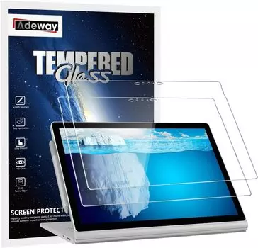 Adeway Microsoft Surface Book Glass Защитная пленка 15 дюймов Precision Type 9H закаленная легкая в 2020 [2 шт.] 3/2 [против отпечатков пальцев, без пузырьков,
