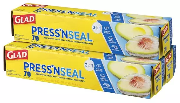 Адгезия Press and Seal Glad Wrap как вакуум также может использоваться как восковая салфетка или для хранения овощей Press and Seal 70 x x 3 рулона [Та же упаковка] (Может