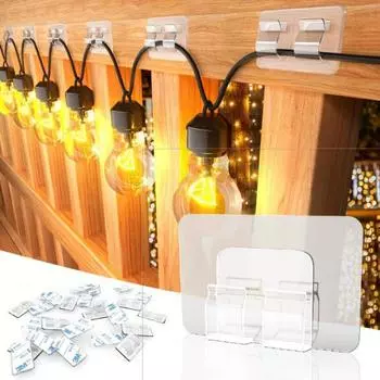 Adhesive Hook Outdoor String Lights Hooks Transparent Home Strong SelfAdhesive Hooks Bathroom Kitchen Hanger Wall Hang Hooks New