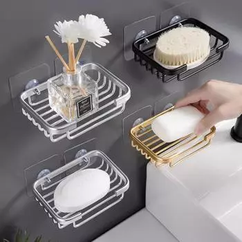 Клейкий держатель для мыльницы серебристый черный золотой алюминиевый настенный держатель для ванной комнаты туалета ручного мытья душа держатель для мыла стеллаж для хранения