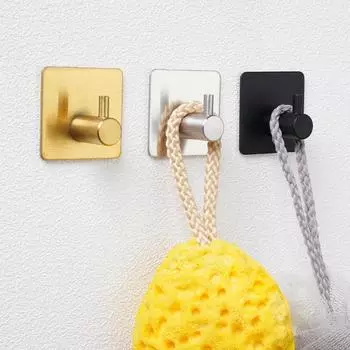 Adhesive Wall Hooks Door Key Clothes Coat Hanger hook Bathroom Robe Towel Holder Organizer Hanging Hook Shelf Kitchen Hardware 4.5X4.5cm