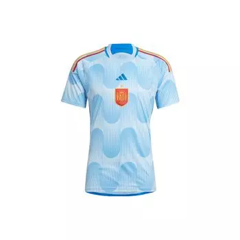 Adidas 2022 Катар Чемпионат мира по футболу с принтом футбольной формы с коротким рукавом Испания выездная мужская спортивная одежда синяя HE2020 S