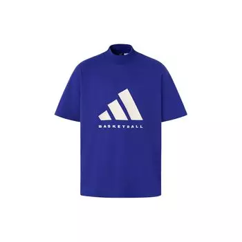 Adidas Коллекция 2024 Chapter 02 Alphabet Logo Свободная футболка с короткими рукавами Топы унисекс Ярко-синий IX1967
