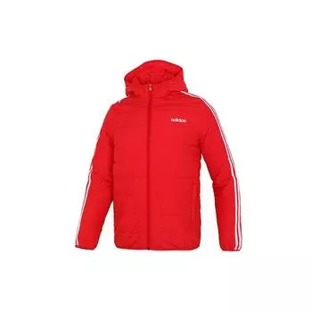Adidas 3-полосная стеганая куртка с капюшоном и принтом логотипа Мужская верхняя одежда красный H14198 M
