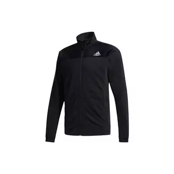 Adidas 3-полосная вязаная куртка Теннис Спортивная верхняя одежда с воротником-стойкой Мужская верхняя одежда Черный FS3771 XXL