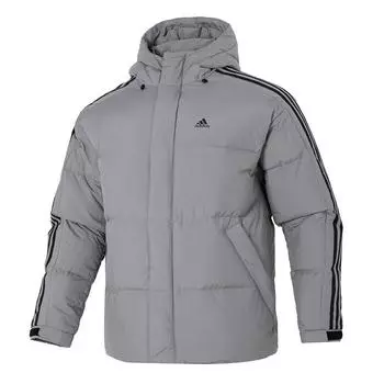 Adidas 600 Puffy Side Stripe Уличная пуховая куртка с капюшоном Мужская верхняя одежда Серый IT8733 XXL