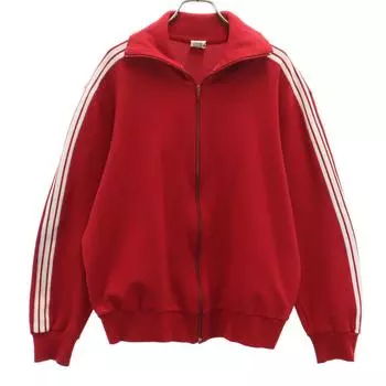 adidas 70-е годы Западная Германия Бирка Descente Винтажная Олимпийка 5 Красный Трикотаж Мужская Б/У