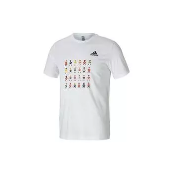 Adidas 8-Bit Player Print Спортивная футболка с короткими рукавами Мужские топы Белые GL2001 S