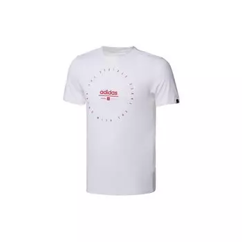 Adidas Adi Clk T Повседневная спортивная дышащая влагоотводящая футболка с коротким рукавом Мужские топы белые FM6059 L