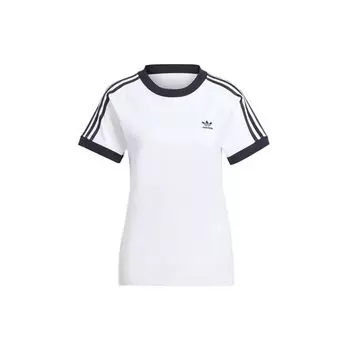 Adidas Adicolor Classics Slim 3-полосатая футболка с рукавами на плечах женские топы белые IL3869 XXL