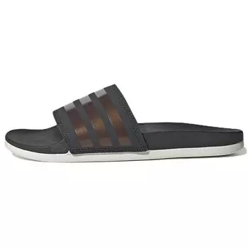 adidas Adilette Comfort Slides Stripes Shimmer - Женские кроссовки медного цвета с металлизированным отливом Grey Grey-Six Raw-White F97200 38