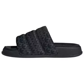adidas Adilette Essential Slides Trefoil Monogram — черные женские кроссовки Core-Black IG7149