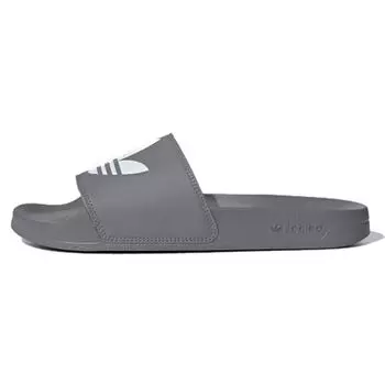 Adidas Adilette Lite Slides Trefoil Logo — Серые мужские кроссовки Grey-Three Cloud-White FU7592 36