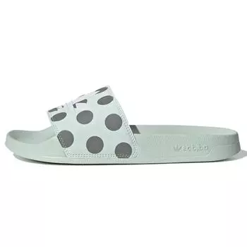 Adidas Adilette Slides Dash Green Polka Женские кроссовки Cloud-White Grey-Three FU9150