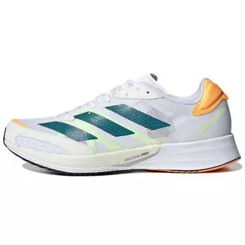 Adidas Adizero Adios 6 White Teal Flamingo Orange Мужские кроссовки Cloud-White Real-Teal GY0894 40
