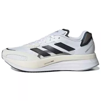 Adidas Adizero Boston 10 White Black Мужские кроссовки Cloud-White Core-Black Silver-Metallic GY0928