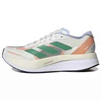 adidas Adizero Boston 11 White Tint Court Green Женские кроссовки Coral-Fusion HQ3697