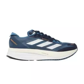 Adidas Adizero Boston 11 Wonder Steel Мужские кроссовки Blue Cloud-White Solar-Orange GX6653