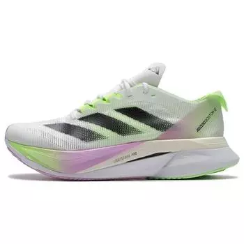 Adidas Adizero Boston 12 White Black Green Spark Женские кроссовки Cloud-White Core-Black IG3328
