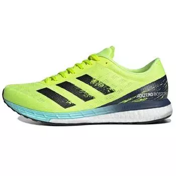adidas Adizero Boston 9 Solar Yellow Мужские кроссовки Core-Black Clear-Aqua H68740
