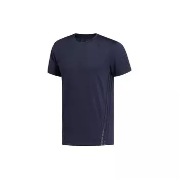 Adidas Aero 3s Tee Training Logo Спортивная футболка с круглым вырезом и короткими рукавами Мужские топы Legend-Ink-Blue FJ6126 S