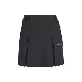 Adidas Юбка-шорты Aeroready 4-Way Stretch с твердым логотипом для активного отдыха, свободные спортивные шорты для походов, женские юбки-шорты, черные IS0307 L