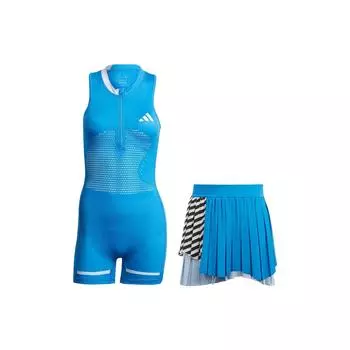 Adidas Aeroready Modular Pro Теннисный купальник с прикрепленной юбкой Женская спортивная одежда Air-Force-Blue HY5917 XL