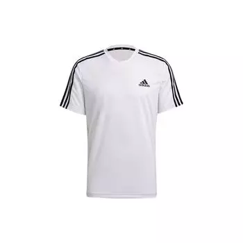 Adidas Мужская футболка с круглым вырезом Aeroready Training с тремя полосками, белые топы, GM2156 XXL