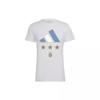 Adidas Afa Winner Tee Катар Чемпион мира по футболу Трехзвездочные памятные мужские топы с короткими рукавами белые IT2179 XXL