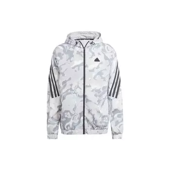 Adidas Allover Print Hooded Jacket Мужская куртка Белая IB6124 S