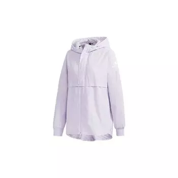 Adidas Alphabet Logo Print Спортивная куртка с капюшоном Женская верхняя одежда Светло-фиолетовый FM9258 XXS