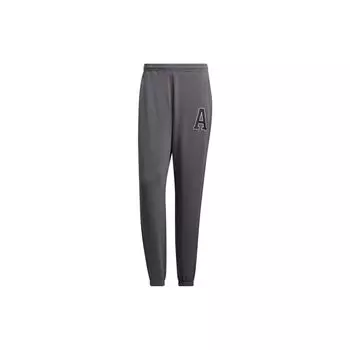 Adidas Alphabet Logo Print Свободные вязаные спортивные штаны на флисовой подкладке Мужские брюки темно-серые IB2741 XS