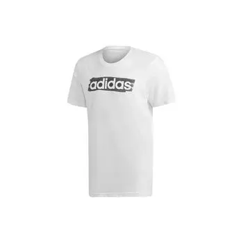 Adidas Alphabet Logo Спортивная футболка Мужские топы Белые DV3050 S