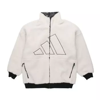 Adidas Aop Rev Jkt Двусторонняя спортивная куртка с логотипом и флисовым воротником-стойкой Мужская спортивная куртка GT6477 S