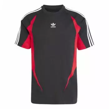 Футболка Adidas Archive Color Block с коротким рукавом реглан Мужские топы Черный Малиновый IX9648 L