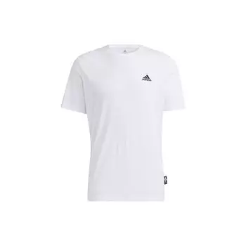 Adidas Футболка унисекс с принтом на спине, повседневная, дышащая, спортивная, с коротким рукавом, белая H20797 M