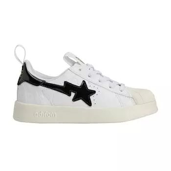 Adidas BAPE x Superstar 360 K белые черные детские кроссовки Cloud-White Core-Black Gold-Metallic JQ2400 30